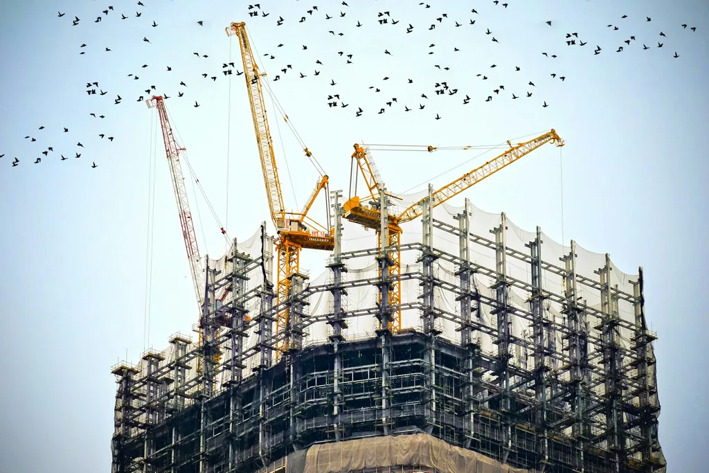 Scaffold erection on a building — access and construction